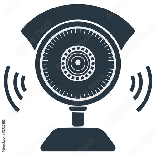Security Camera System Vector Icon Surveillance Technology Alert System