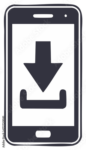 Free Download Smartphone with Download Symbol, Digital Device Interface, App Store Application Transfer - GFXLoad