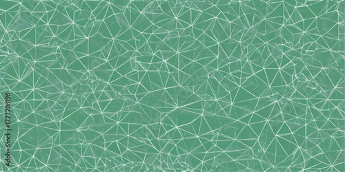 The bright, abstract green background features a seamless vector pattern of geometric waves and lines, creating a vibrant water surface tile design