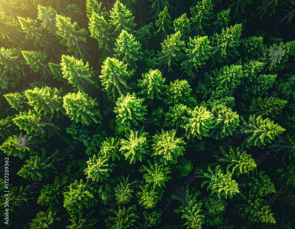 Fototapeta premium Dense forest canopy seen from above