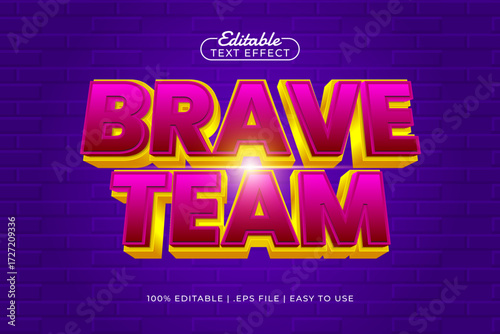 brave team editable text effect