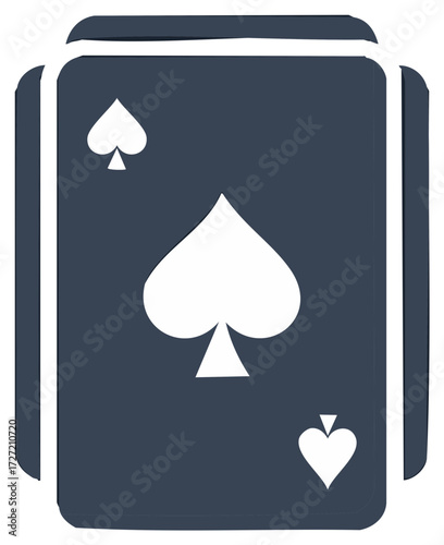 Stylized Ace of Spades playing card icon for games gambling and casino concepts