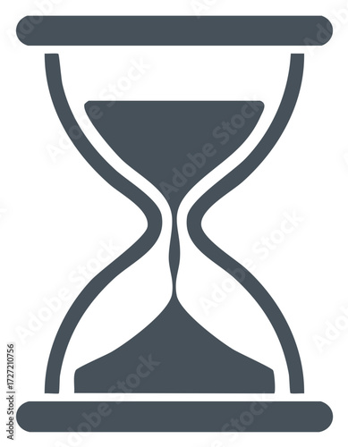 Hourglass icon illustration, symbolic time passing, abstract concept, modern shape