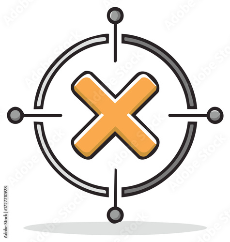 Abstract Orange X Symbol Inside Target Icon