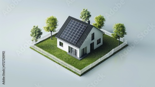 Modern house with solar panels