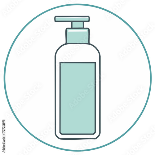 Minimalist Pump Bottle Icon for Liquid Soap Lotion or Hand Sanitizer Dispenser