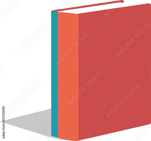 Scalable vector mockup of standing hardcover book for design projects