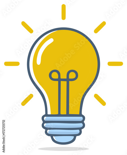 Glowing lightbulb vector illustration for concept of innovation, inspiration, creativity and idea