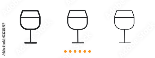 Wine cup icon. Thin line icon vector