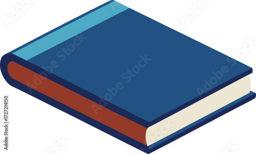 Realistic hardcover book mockup with detailed page edges for vector graphics
