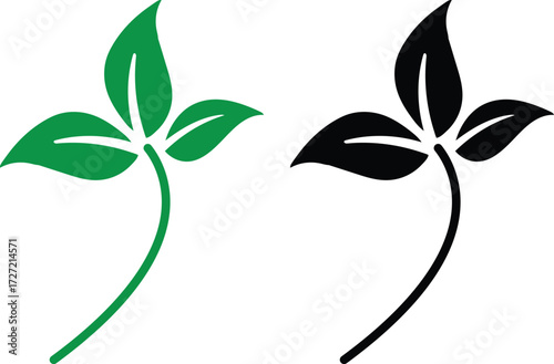 unique  leaf icon silhouette 