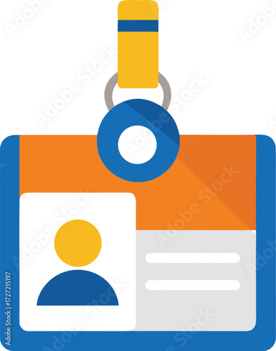 Vector id card mockup with retractable badge reel scalable eps illustration icon