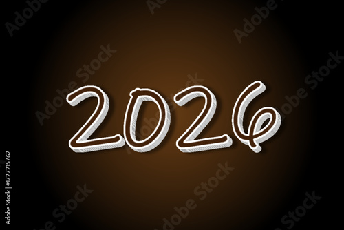 Editable text effect 2026 3d style vector. 2026 text effect Typography Design.