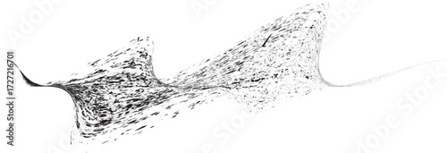 Decorative wave of line . Brush stroke waves. Abstract flow linear fluid design element .Zigzag wave. Wavy Music sounds lines. Squiggle brush stroke . Ornament design.Line art .Brush paint Vector 