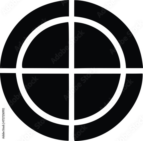 Abstract circular target symbol with crosshairs representing focus aim precision precision and goal achievement