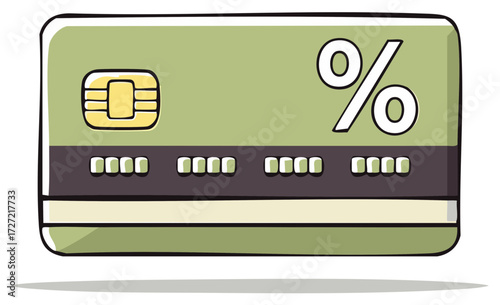Credit Card With Percentage Symbol Finance Purchases Payments Money Discounts