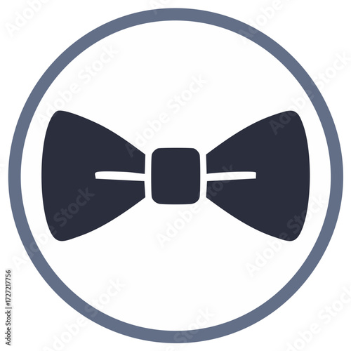 Stylish bowtie icon in a circle design, elegant formal accessory