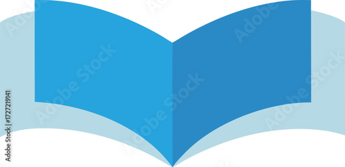 Open book mockup with soft curved spine vector graphic for educational and literary projects