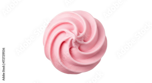 Isolated pink meringue sweet, a delicate dessert perfect for baking or cake decorating