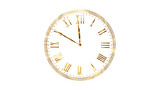 gold clock new year countdown on transparent background,png winter holiday and christmas timer isolated motion design element