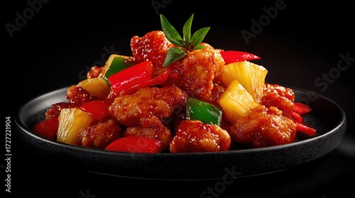 Sweet and sour chicken with pineapple