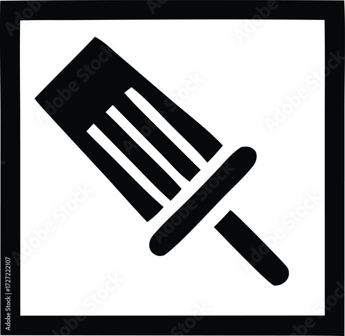 Simple icon of a paintbrush for digital art design and creative projects offering a clean minimalist graphic representation