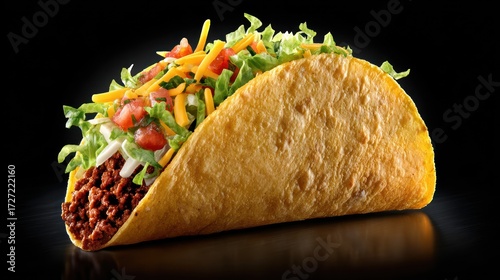 Taco closeup studio shot