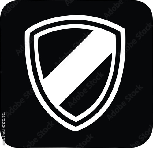Modern shield emblem symbol icon technology security protection guard safety defense digital cyber assurance trust secure safe