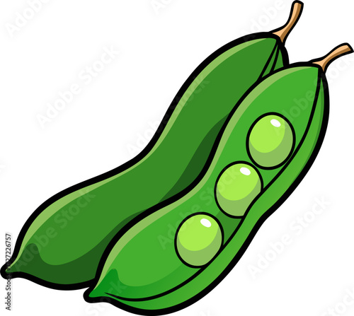 Edamame Vector Illustration | Fresh Soybean Pod Vegetable Graphic Design