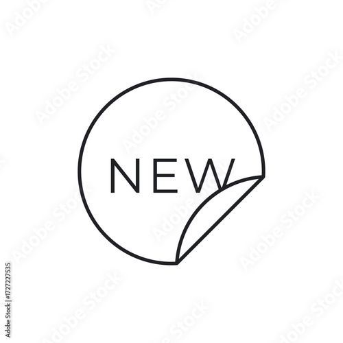 Circular New Product Label Tag Line Icon