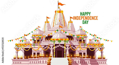 Indian Temple Festival Illustration
