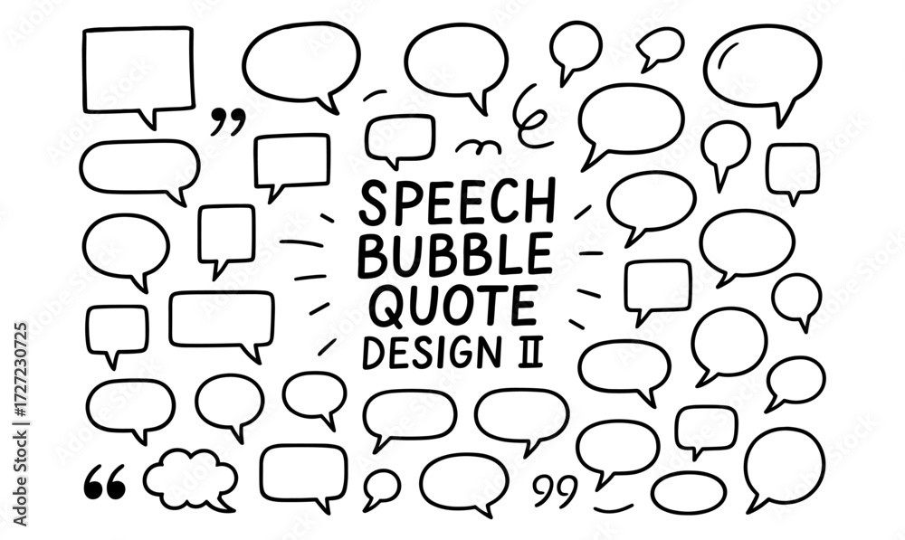 Fototapeta premium Speech bubble quote collection with hand-drawn design elements