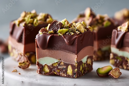 Wallpaper Mural Pistachio fudge dessert recipe captured in a clean kitchen with close-up food photography, focusing on sweet treats. Torontodigital.ca