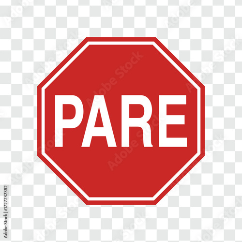 PARE stop sign red octagon transparent background