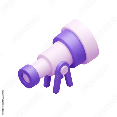 A 3d illustration of a telescope isolated on transparent background