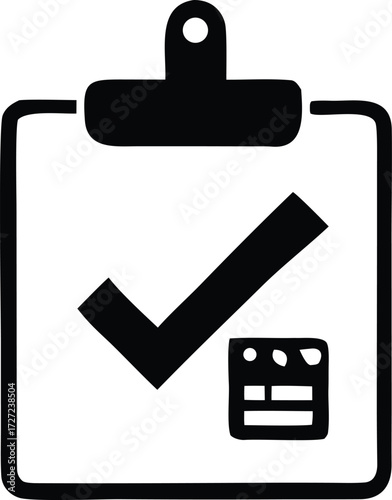 Checklist icon with film slate symbol for movie production planning and task management projects
