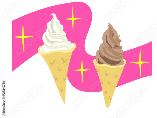 ソフトクリームとキラキラ