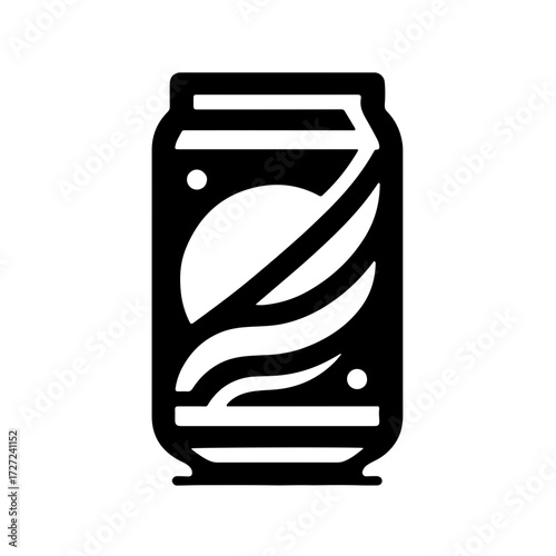 Flat soda can icon, simple modern style