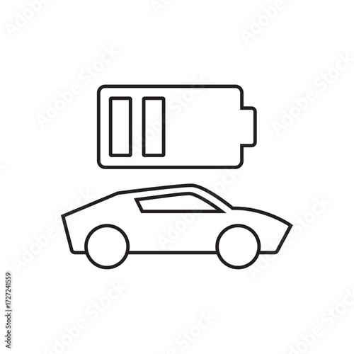 Warning Low Battery Charge Status Electric Vehicle Icon