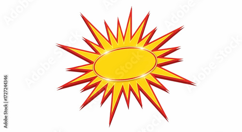 Red and yellow starburst comic explosion vector illustration