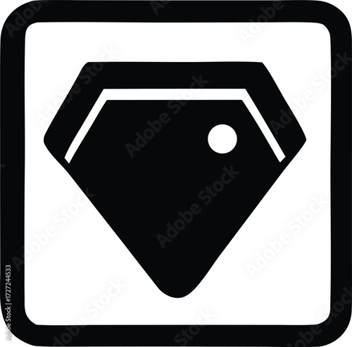 Simple black gem icon symbol representing value luxury prestige quality and wealth minimalist design for digital applications