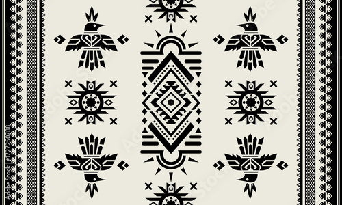 Native American Indian Designs, Navajo Pattern, Fabric Design Navajo, Concept Print Carpet Rugs Wallpaper Canvas Decoration Bohemian Fashion Ethnic Textile industry