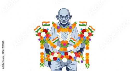 Mahatma Gandhi Tribute Illustration
