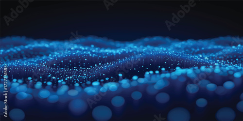 Futuristic wave. Abstract technology background. 3D visualization of big data. Analytical presentation.3D rendering.