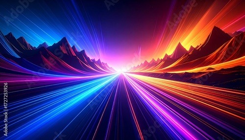 Vibrant highway through colorful mountains