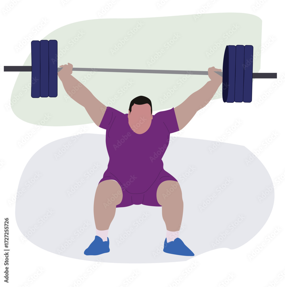 Obraz premium a weight lifter. Weightlifter. Bodybuilder lifting barbell.