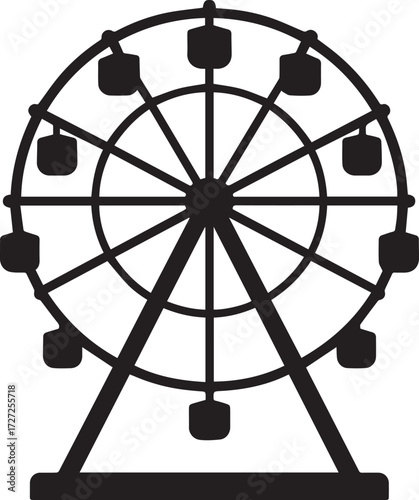 Ferris wheel silhouette vector