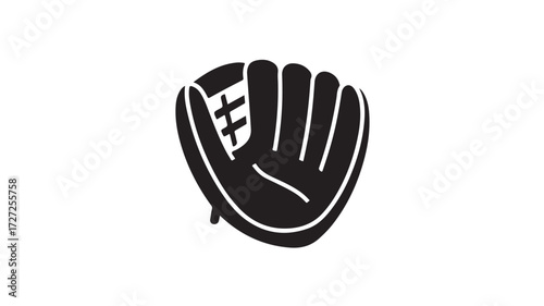 Classic black and white baseball glove illustration ready for game day, perfect for sports teams, fan gear, and athletic designs that showcase America's pastime