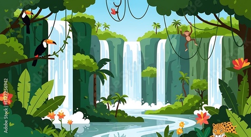 Jungle Waterfall Scene. (22)