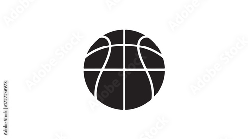 Dynamic black basketball silhouette for sports graphics, athletic branding, and active lifestyle promotions, capturing the spirit of competition and victory with clean, modern appeal.